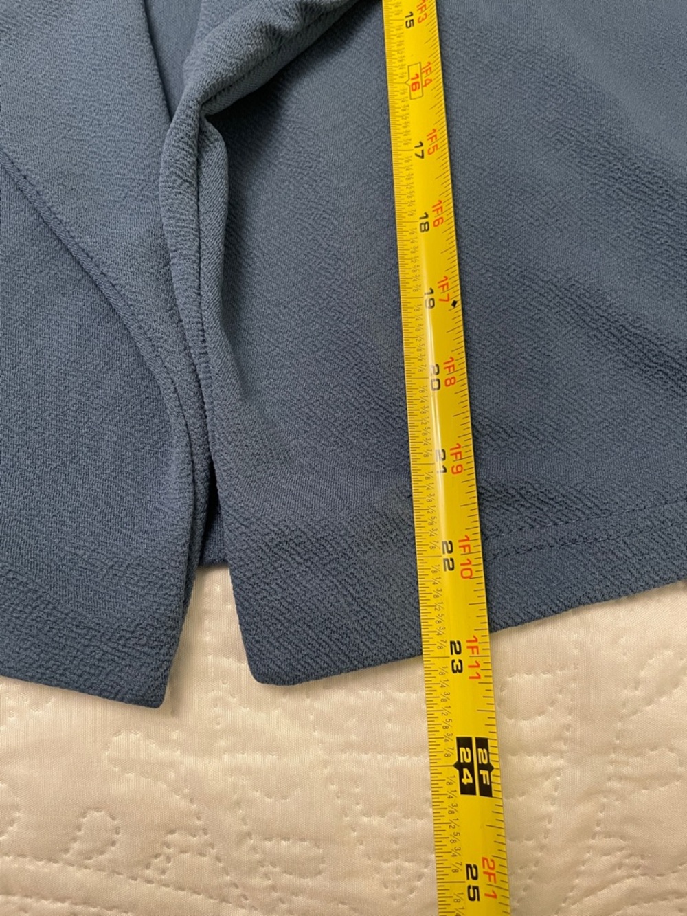 DOUBLJU Women’s Ruched 3/4 Sleeves Open Front Blue Lightweight Jacket Blazer L - Picture 6 of 7